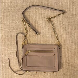 Rebecca Minkoff Beige Crossbody Bag with Gold Chain